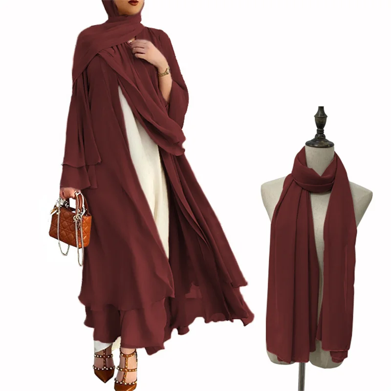 Turkey Dubai Muslim Cardigan Ramadan Kaftans Abaya For Women Robe With Hijab Kimono Islam Abayas Femme Musulmane Modest Dresses