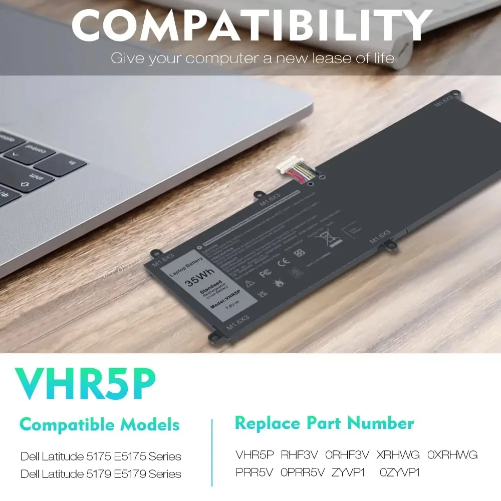Аккумулятор для ноутбука VHR5P Dell Latitude 5175 5179 E5175 E5179 серии ноутбуков планшетов RHF3V