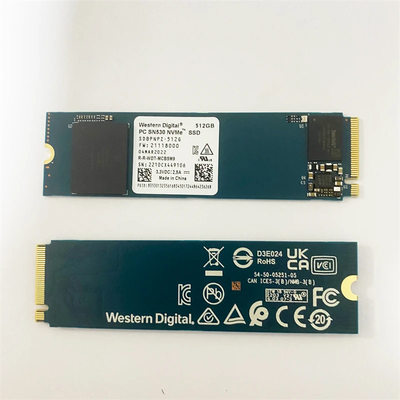 Твердотельный накопитель WD 1 ТБ 512 ГБ SSD PC SN530 SDBPNPZ 1T00 M.2 2280 NVMe PCIe Gen3 x4 для компьютера |