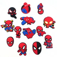 new marvel super hero spiderman shoe buckle croc charms novelty diy slippers accessories souvenir cartoon decorations kids gifts