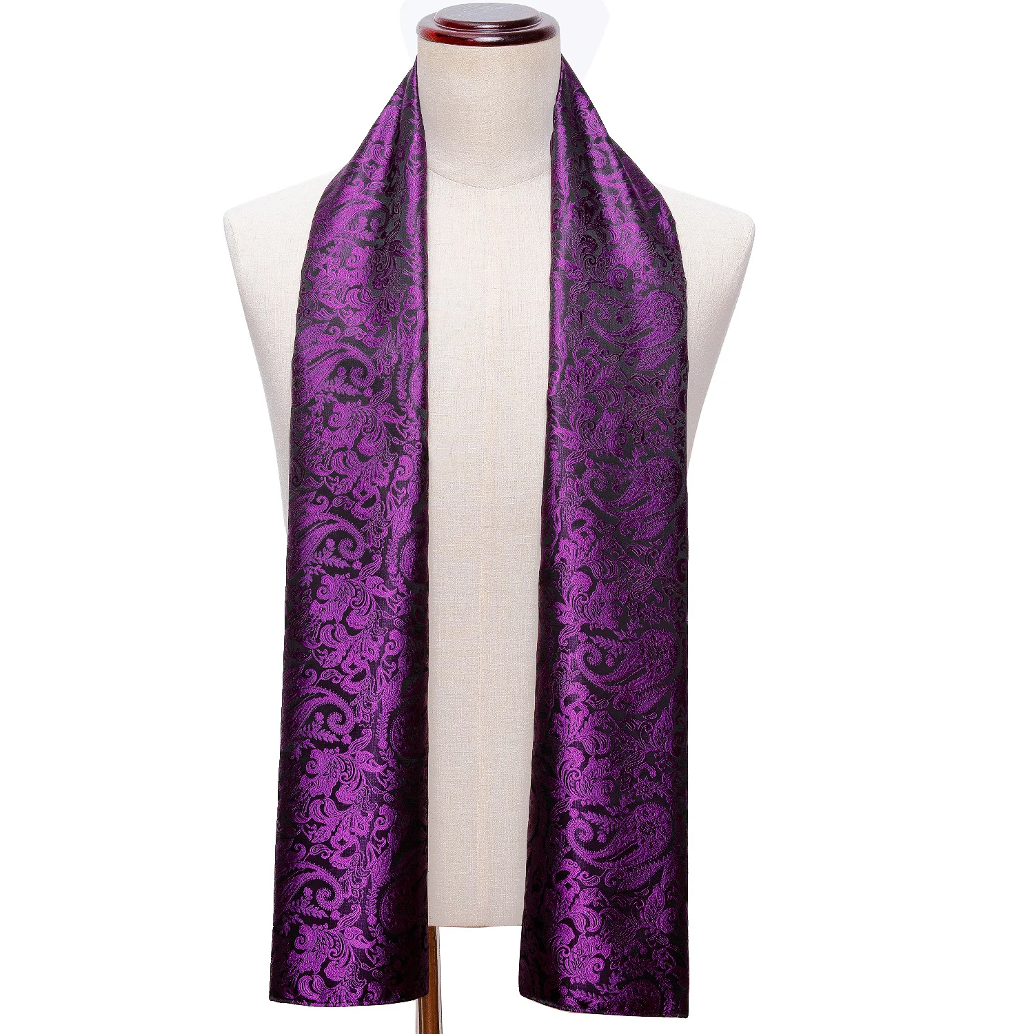 

Winter Designer 160cm Long Men Purple Paisley Silk Scarf Male Brand Shawl Wrap Face Scarf Grade A Adult Barry.Wang