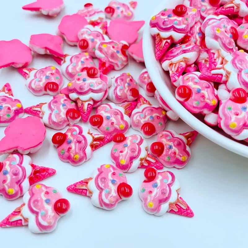 

10 Pcs New Cute Cartoon Mini Ice Cream Flat Back Resin Cabochon Scrapbook Kawaii DIY Charm Decorate Accessories F08