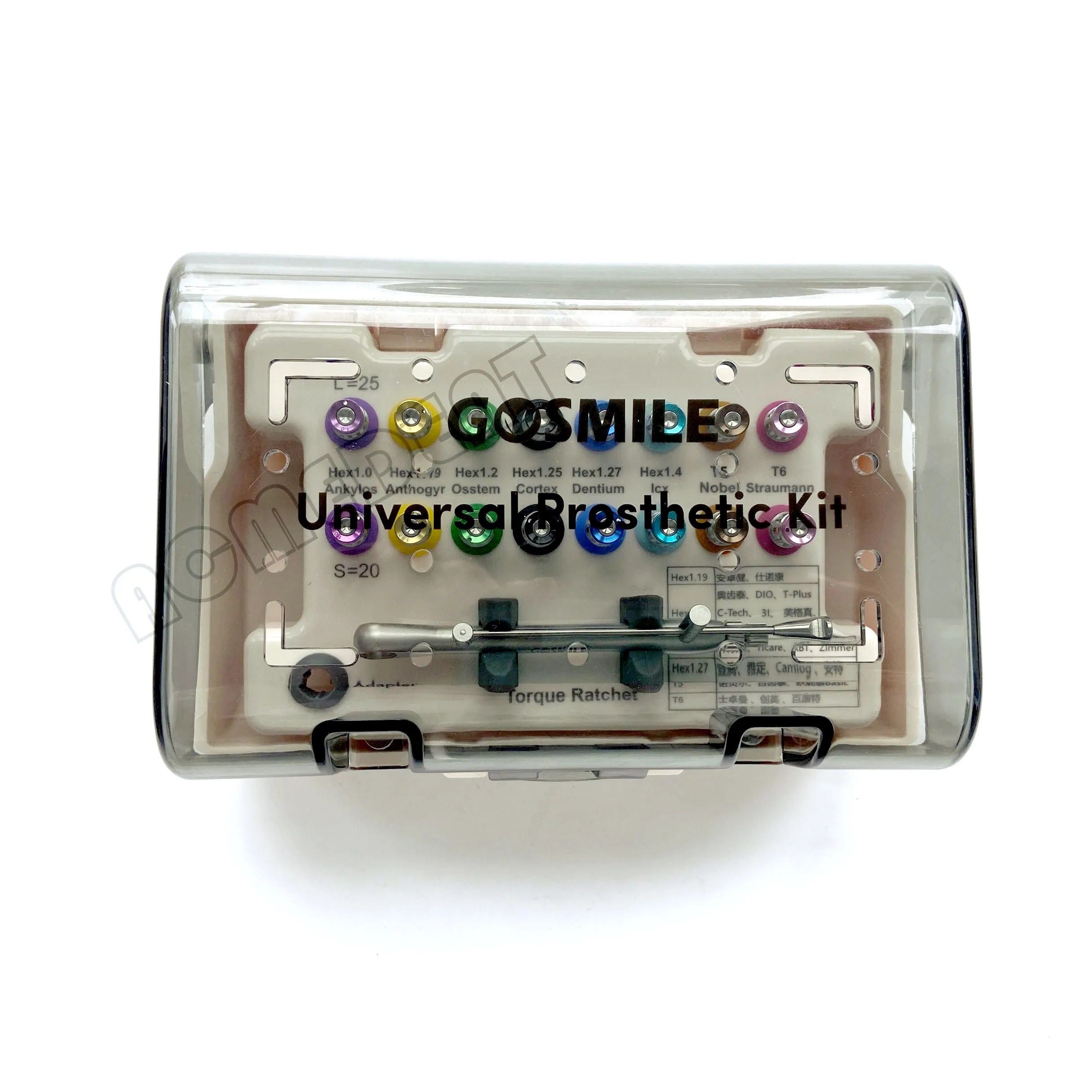 

Dental Prosthetic Kit Universal Wrench 16Pcs Implant Screwdriver Repair Tool Kit