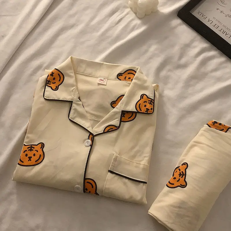 2023 Couples' pajamas, women's spring long-sleeved housewear, 2022 new spring and autumn two-piece suit