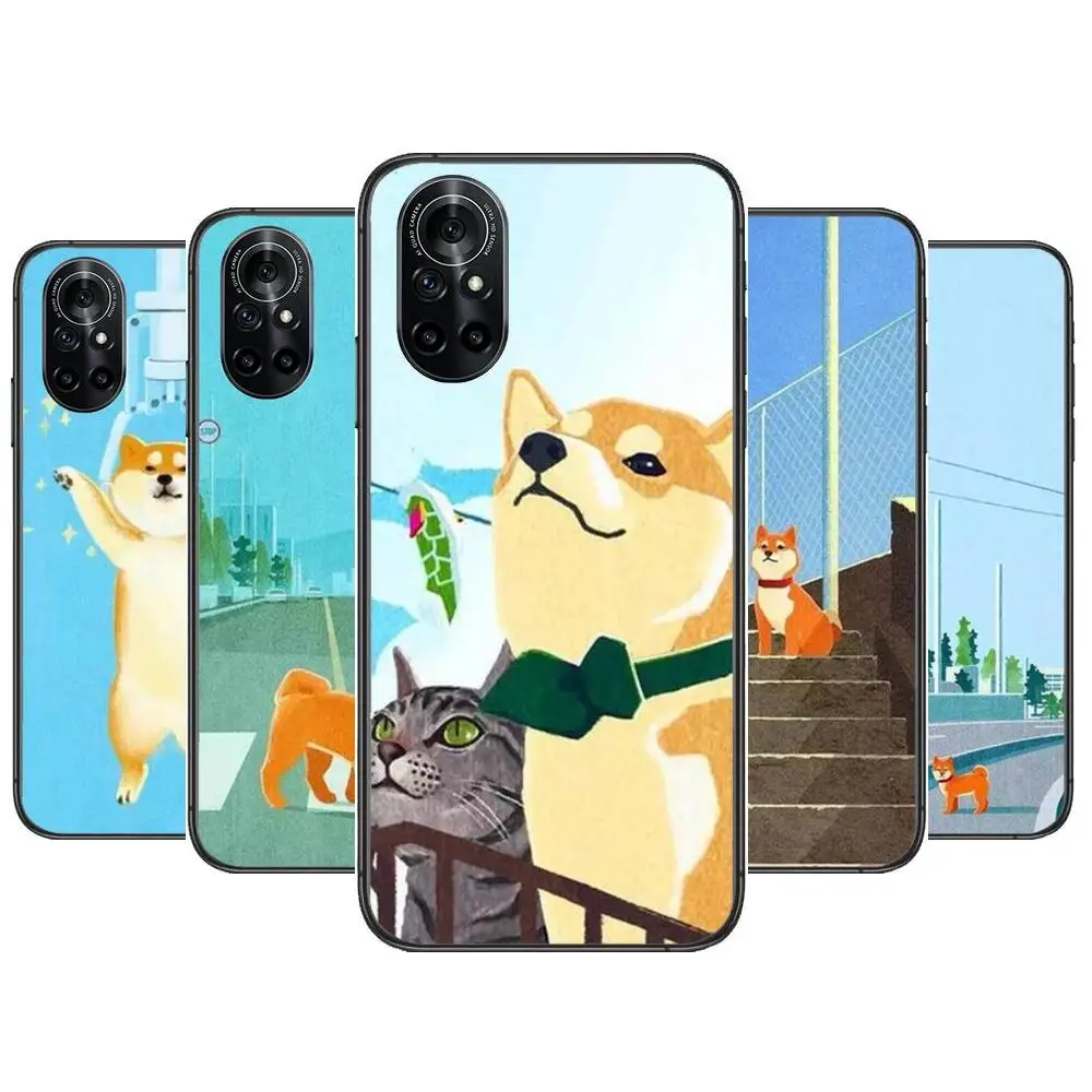 

Japanese Shiba Inu Cute Smile Dog Clear Phone Case For Huawei Honor 20 10 9 8A 7 5T X Pro Lite 5G Black Etui Coque Hoesjes Com