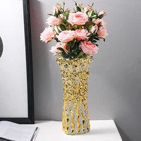 luxury high floor gold vase wedding modern nordic stand vase vintage aesthetic flower hydroponic vasi per fiori house decoration