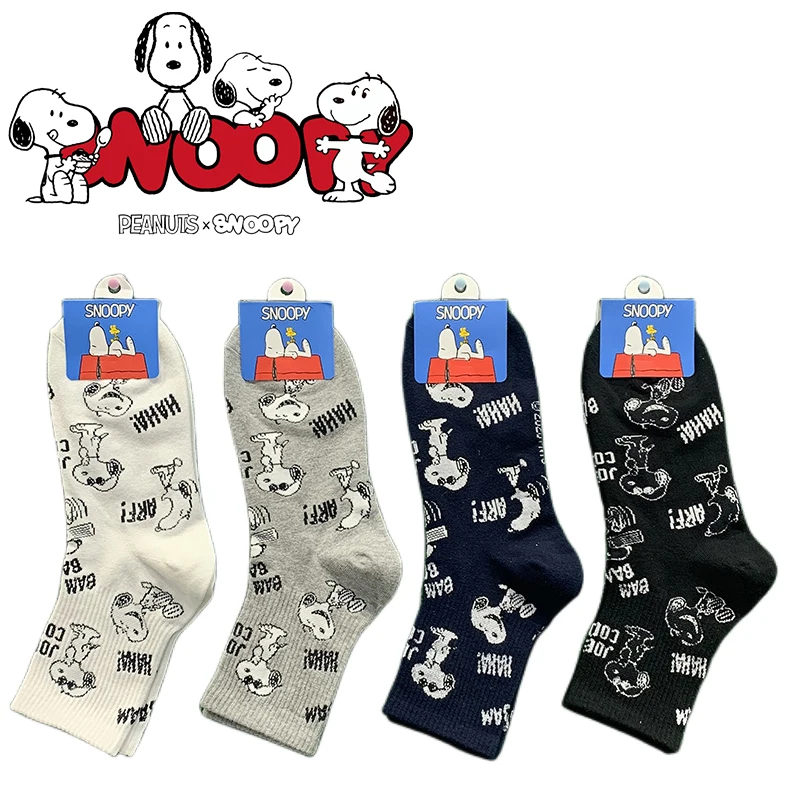 

Милые носки Snoopy с шипами, Мультяшные хлопковые дорожные спортивные носки для девочек, милые мягкие дышащие чулки для бега, подарки для пар н...