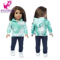 43cm baby doll clothes green coat 18 inch american og girl doll outfit hoodie jacket toys wear girls gifts