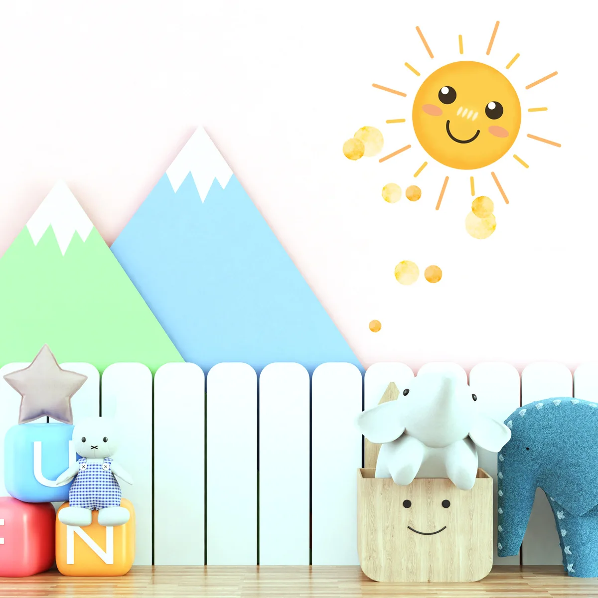 

Creative sun smiling face dot wall sticker background wall children's room decoration wall sticker self-adhesive wholesale Wall