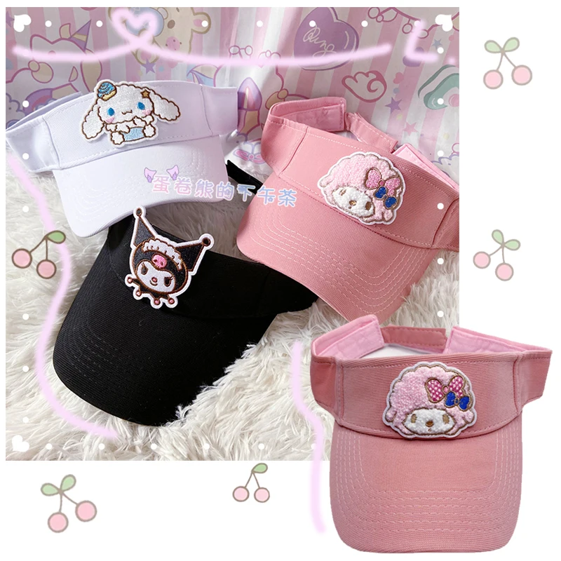 

Sanrioed Kawaii Cartoon Summer Sun Hat My Melody Cinnamoroll Kuromi Anime Sports Style Peaked Cap Baseball Caps Adjustable Cute