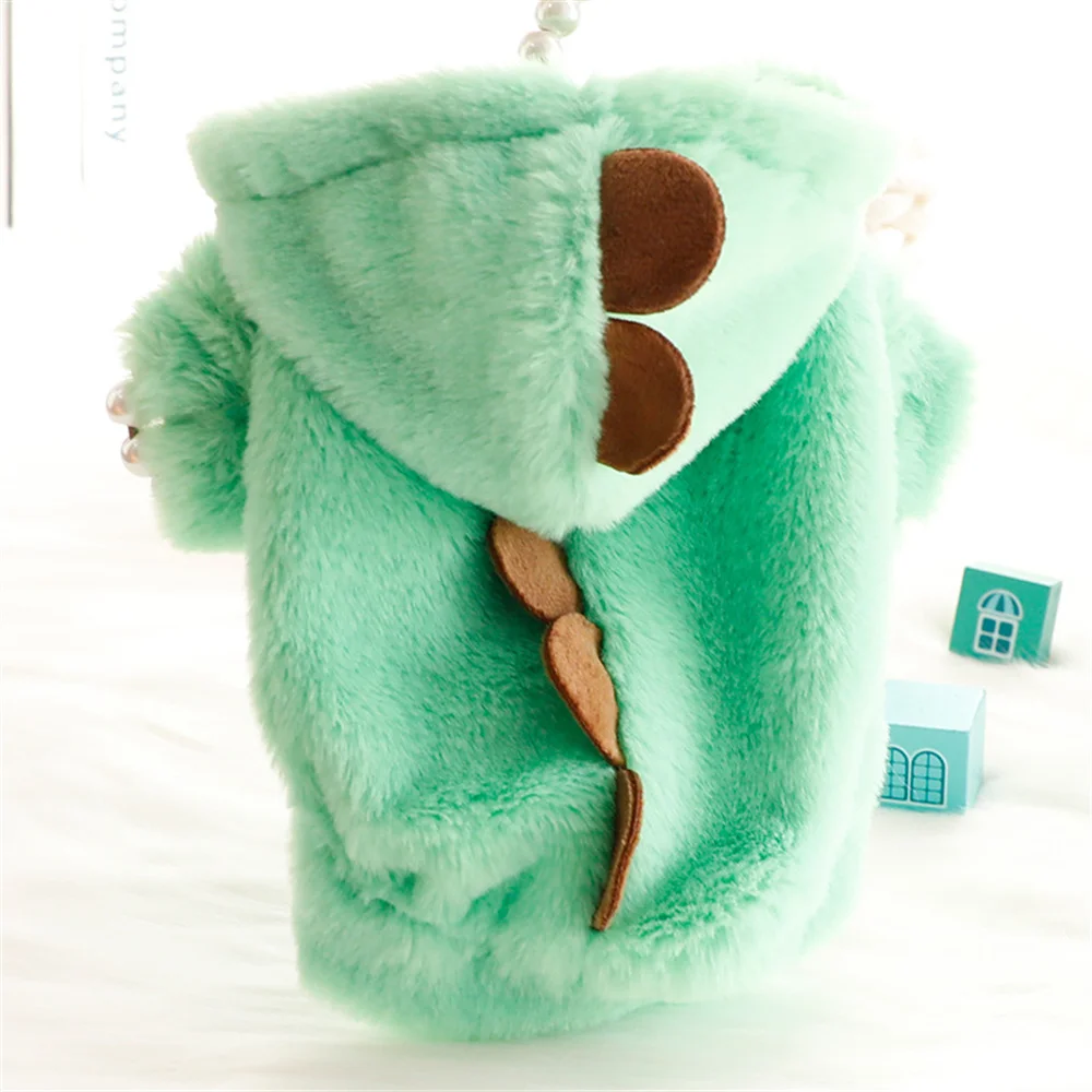 

Green Dinosaur Hoodie Casual Outdoor Dog Sweater Autumn Winter Warm Dog Clothes For Small Dogs Bichon Yorkshire Dinosaur Suit