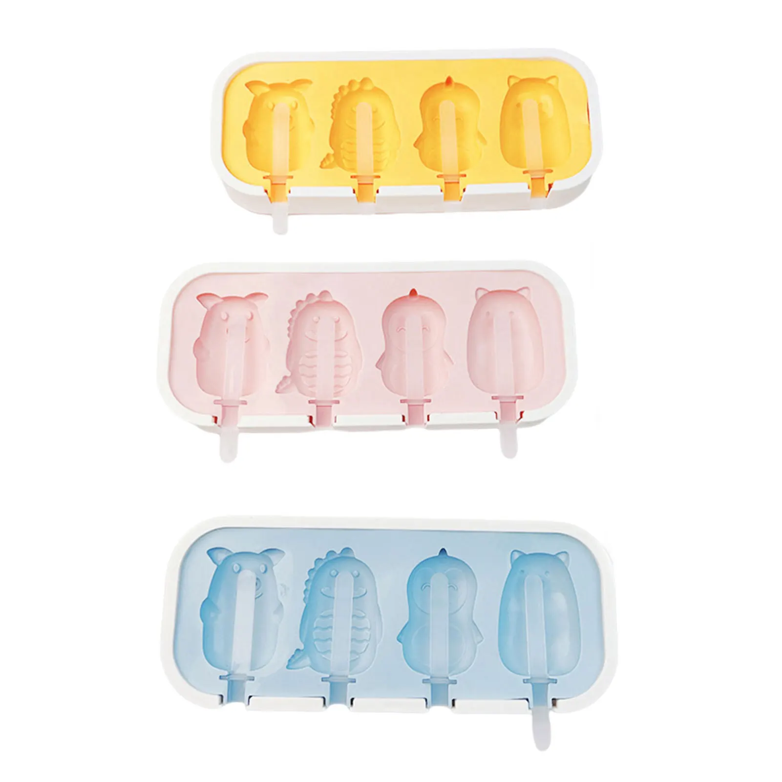 

Silicone Ice Molds With Lids Homemade Ice Lolly Moulds Frozen Ice Sicle Maker DIY Ice Molds With Fruit And Animale Shape For