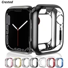 Чехол для Apple Watch series 7 45 мм 41 мм 44 мм 40 мм 42 мм 38 мм, аксессуары, мягкий чехол-бампер из ТПУ с покрытием, защита для iWatch 3 4 5 6 SE