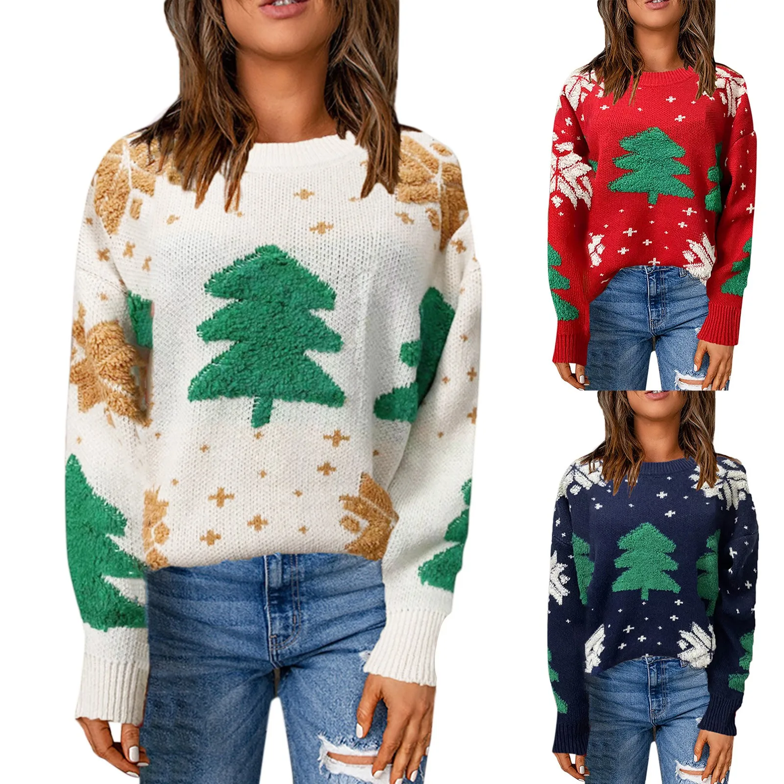

Mens Winter Shirt Women's Christmas Tree Print High Neck Sweater Long Sleeve Turtleneck Hoodies Women