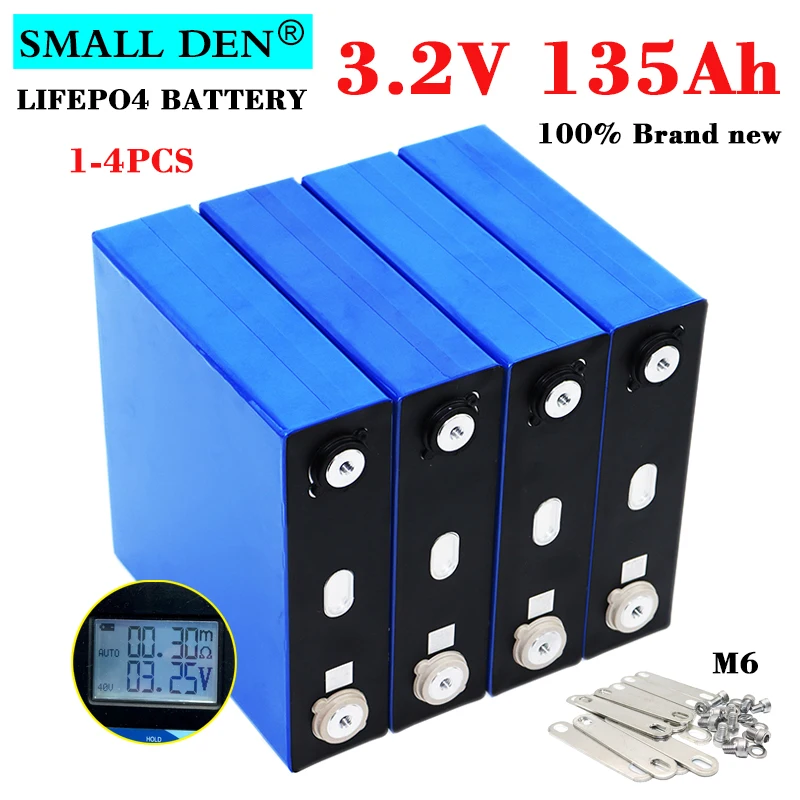 

1-4PCS NEW 3.2V 135Ah Lifepo4 battery 3C High power Rechargeable cells 12v 4S 24v DIY Electric car EV RV Solar storage Tax Free