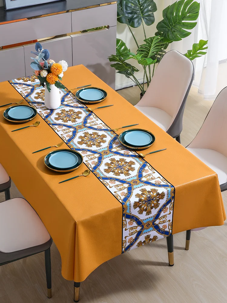 

Oil resistant, waterproof, anti scalding, light luxury, and high-end rectangular dining table cloth, tea table cloth