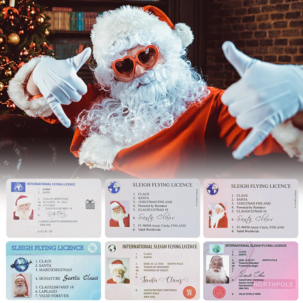 

Creative Santa Claus Flight License Christmas Eve Driving Licence Presents Christmas Gift For Kids Home Xmas Decor Navidad Noel