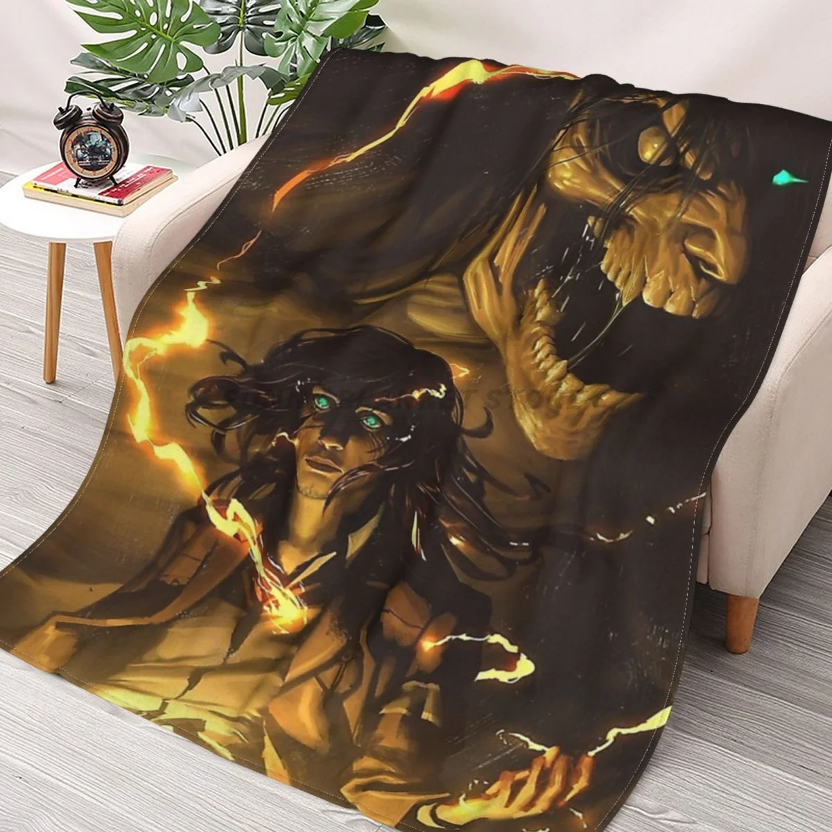 

Eren Jaeger - Declaration Of War Throws Blankets Collage Flannel Ultra-Soft Warm picnic blanket bedspread on the bed