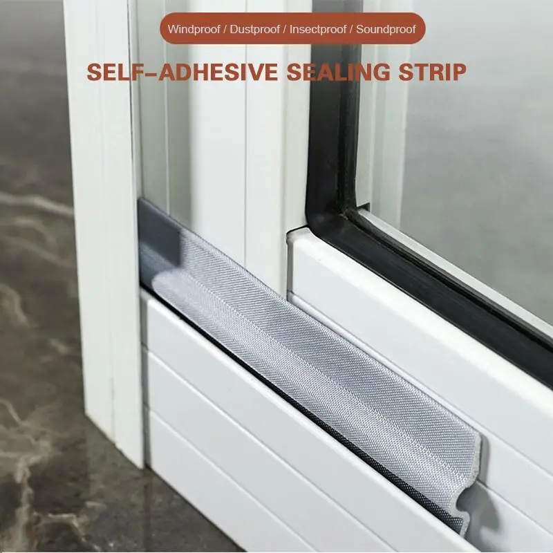 

1m/2m Sliding Window Sealing Strip Waterproof Dustproof Windproof Door Bottom Guard PE Elastic Durable Seal Soundproof Strips