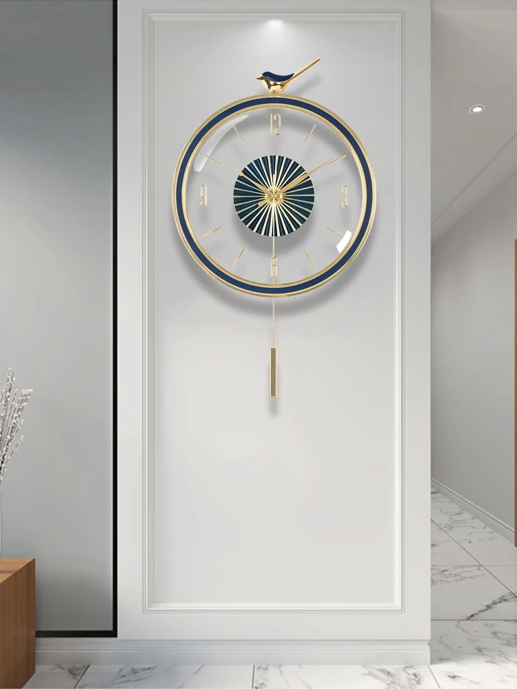 

Unique Glass Wall Clock Quartz Movement Funky Transparent Pendulum Nordic Wall Clock Modern Design Reloj De Pared Decor OC50GZ