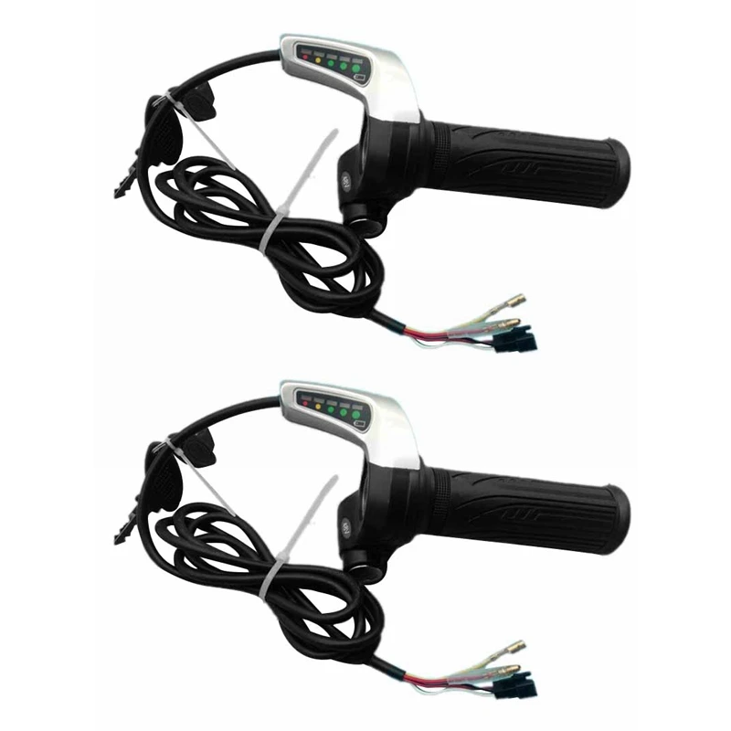 

2X Ebike Throttle 48V Electric Bicycle Throttle Handle Accelerator, Throttle Grip Electric Scooters With Lock