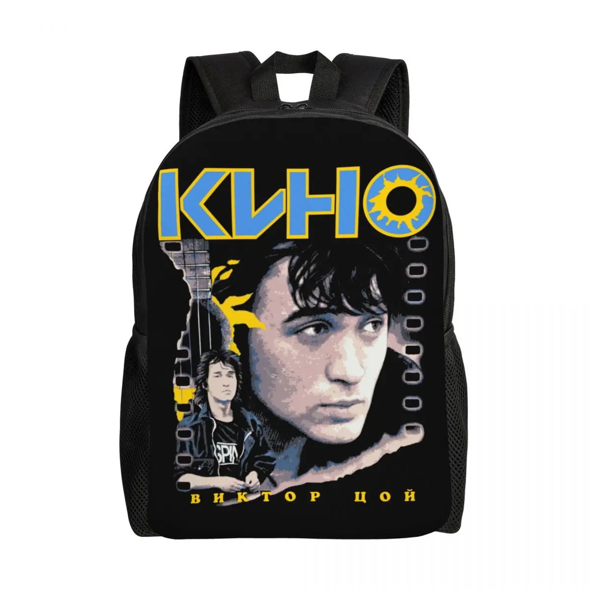 

3D Print Classic Vintage Viktor Tsoi Kino Backpack for Girls Boys Rusian Rock School Travel Bags Bookbag Fits 15 Inch Laptop