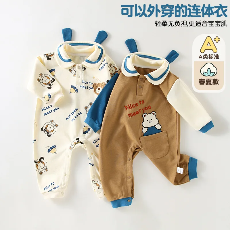 

Jenny&Dave Boys and Girls' Bodysuit 2023 Spring/Summer New Baby Clothes Fashionable Cartoon Outgoing Romper Climbing Clothes Lon