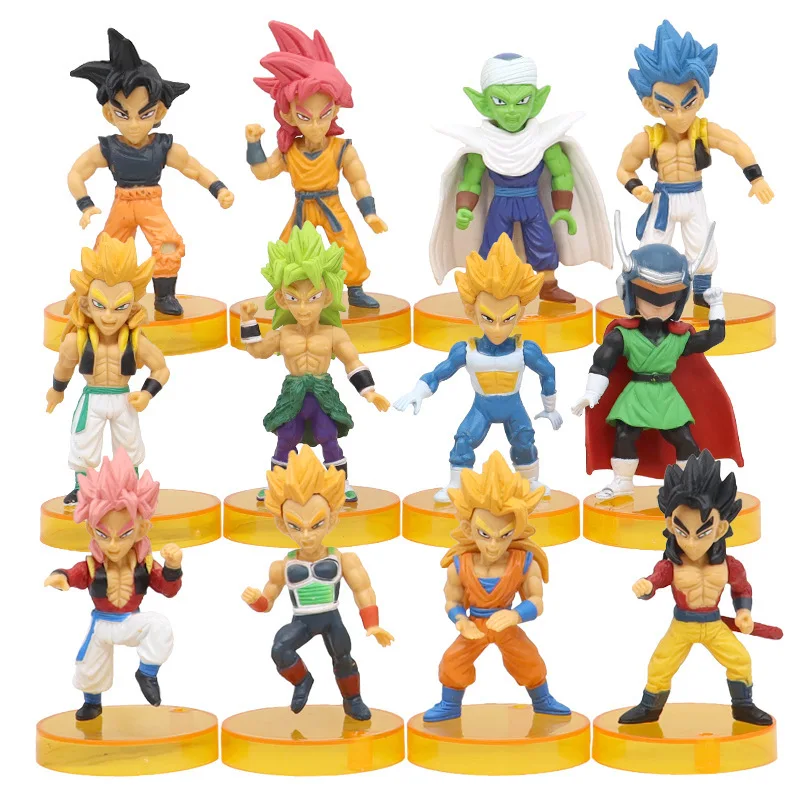 

12pcs/set Anime Dragon Ball Super Saiyan Son Goku Broli Gogeta Vegeta PVC Action Figure Collection Statue Model Toy