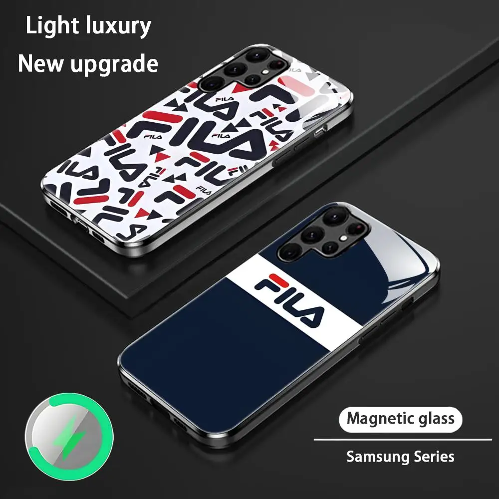 Фото Модный чехол для телефона Samsung S26 S25 S24 S23 S22 S21 S20 Plus Ultra F-FilaES, стеклянный магнитный чехол, модный дизайн Италия №1
