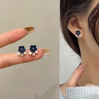exquisite flower pearl earrings girly fashion fresh girl daily wear earrings cute sweet jewelry 2022