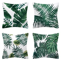 45x45cm polyester pillowcase tropical plant pillowcase summer green leaf decorative pillowcase tropical plant