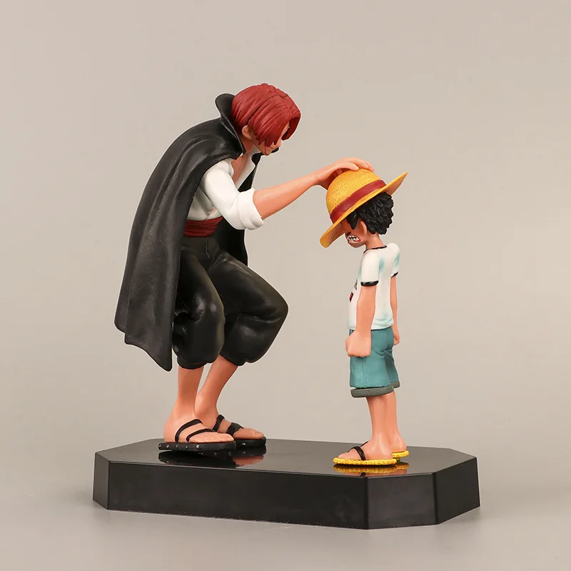 

[VIP] 16.5cm One Piece Shanks & Luffy action figure PVC Collection model home decoration table Car decor Child kids gift toy