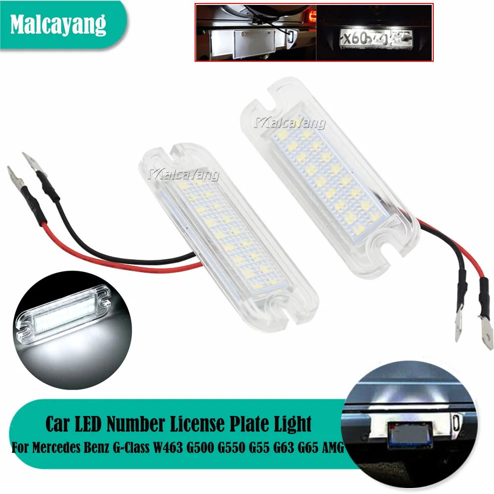 

2PCS Hight Quality No Error LED License Plate Light For Mercedes Benz G-Class W463 G500 G550 G55 G63 G65 AMG Number Lamp