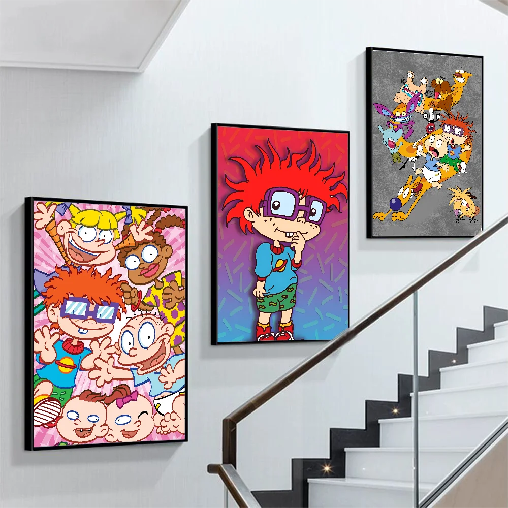 

Cartoon-R-Rugrat-Anime Poster Self-adhesive Art Poster Retro Kraft Paper Sticker DIY Room Bar Cafe Vintage Decorative Painting
