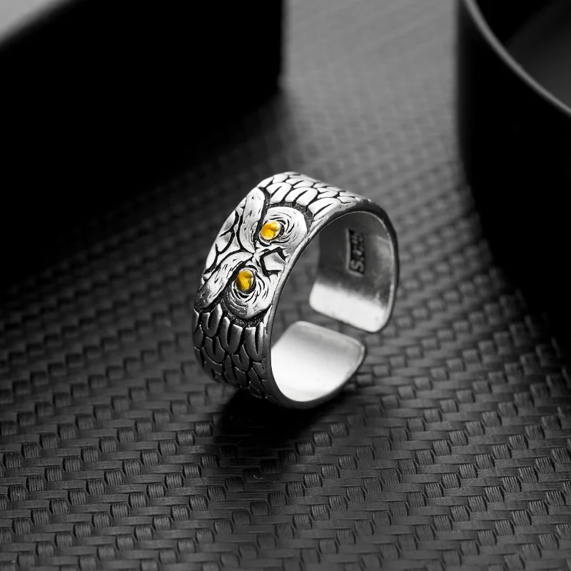 

Vintage Fashion Gothic Jewelry Silver Owl Ring Women's Fashion Hip-hop Accessories Trending Products Cool Stuff Rings for Men