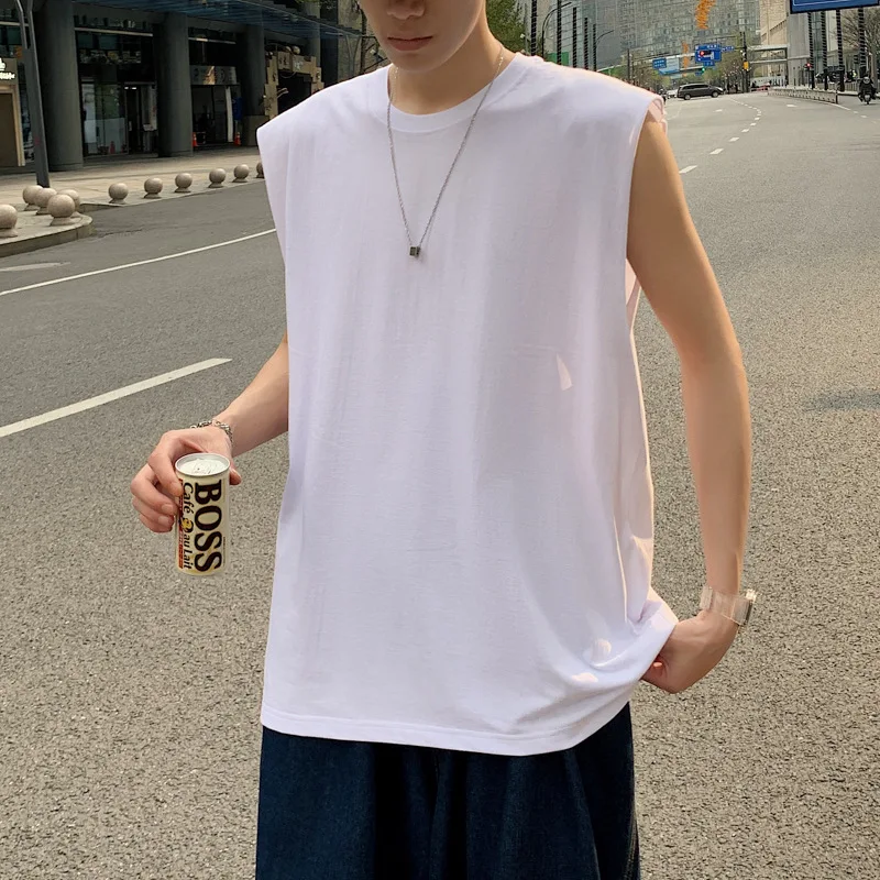 

Fashion 2022 Tank Top Men's Summer Thin Youth Sleeveless T-shirt Loose for Men and Women Wear Camisole Outside Bottomed mesh top