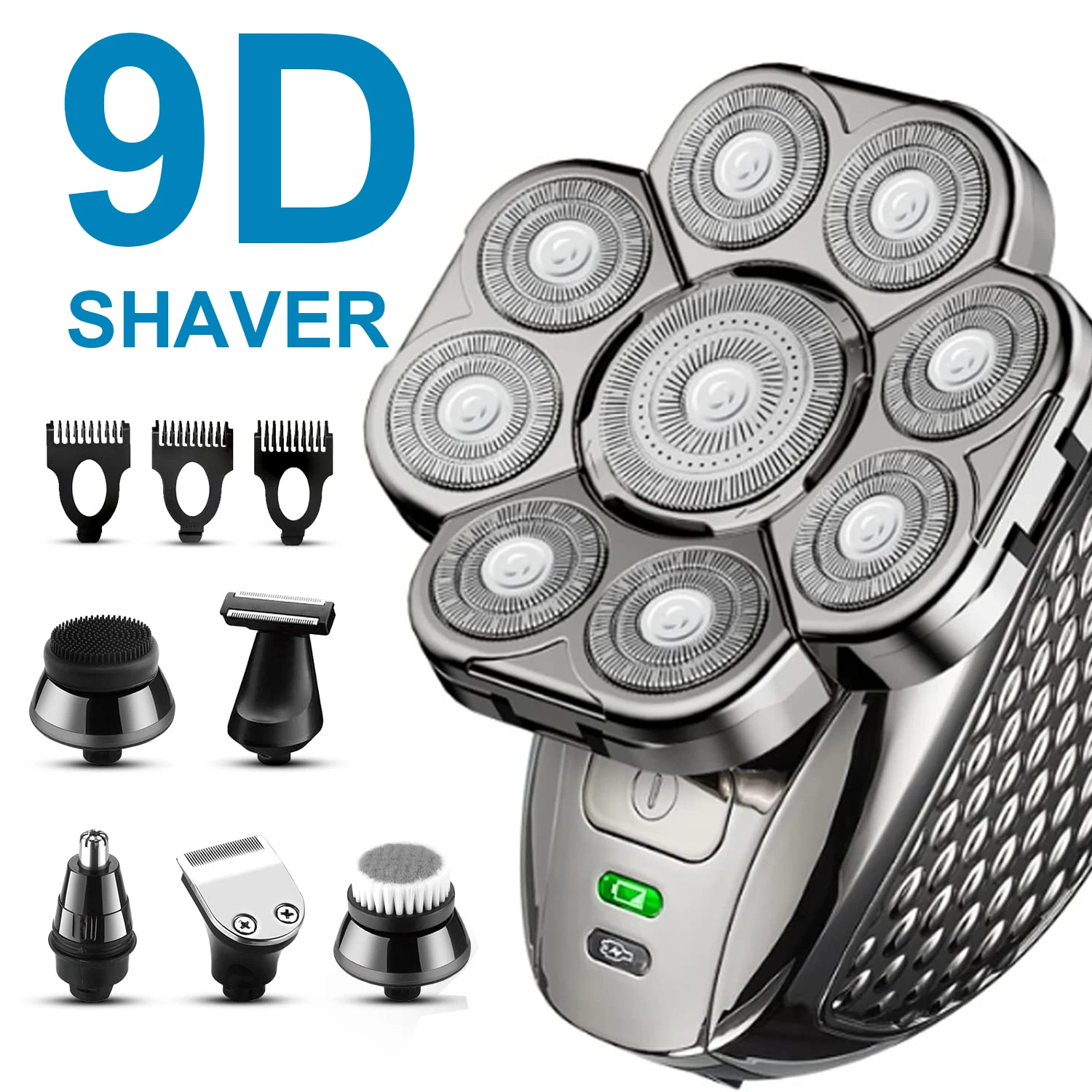 S For Bald 6 In 1 Electric Razor Cordless Trimmer For Bald Clipper Wet & Dry Bald Shaving Grooming Kit