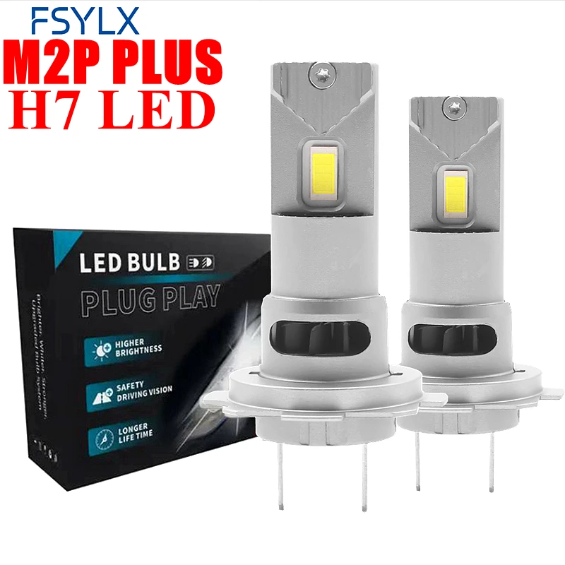 

M2P Plus H7 Led 60W 20000LM CSP Комплект фар Мини Беспроводная лампа для автомобильных фар Автодиодные лампы H7 Turbo Led 12V Автомобильные