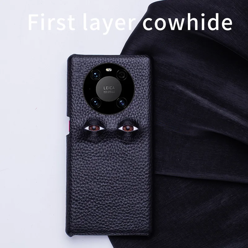 

Genuine Leather Phone Case For VIVO X70 Pro Plus X60 X50 X30 Pro X27 Nex 3 iQOO 8 Luxury Natural Cowhide Back Cover