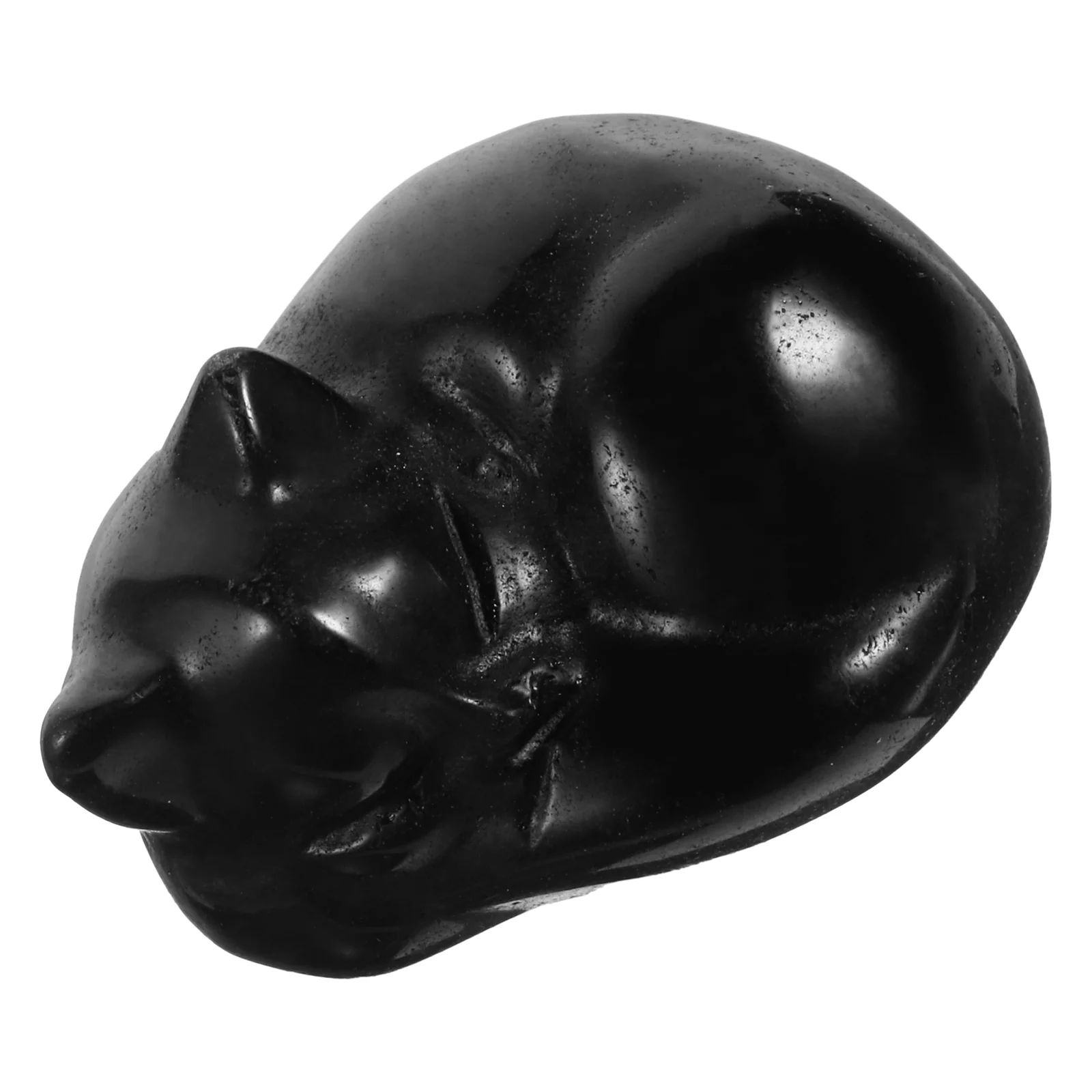 Полированная фигурка драгоценных камней кристалл спящий кот резьба