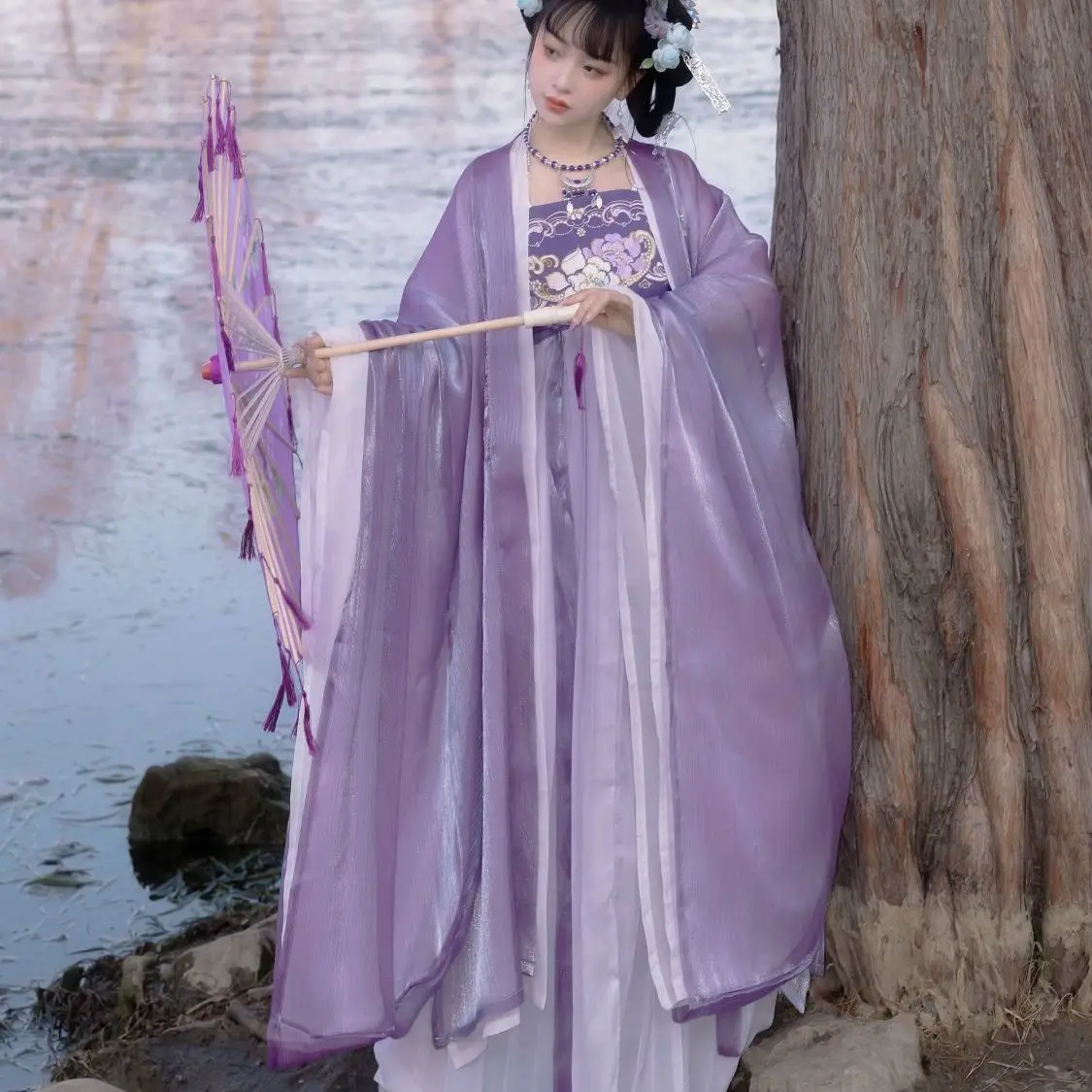 

Женское платье в стиле ретро Yourqipao, фиолетовое сказочное платье в китайском стиле, традиционный костюм ханьфу для косплея, милое платье принцессы