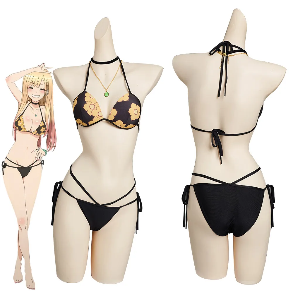 

Anime My Dress-Up Darling Marin Kitagawa Cosplay Costume Swimwear Outfits Halloween Carnival Suit