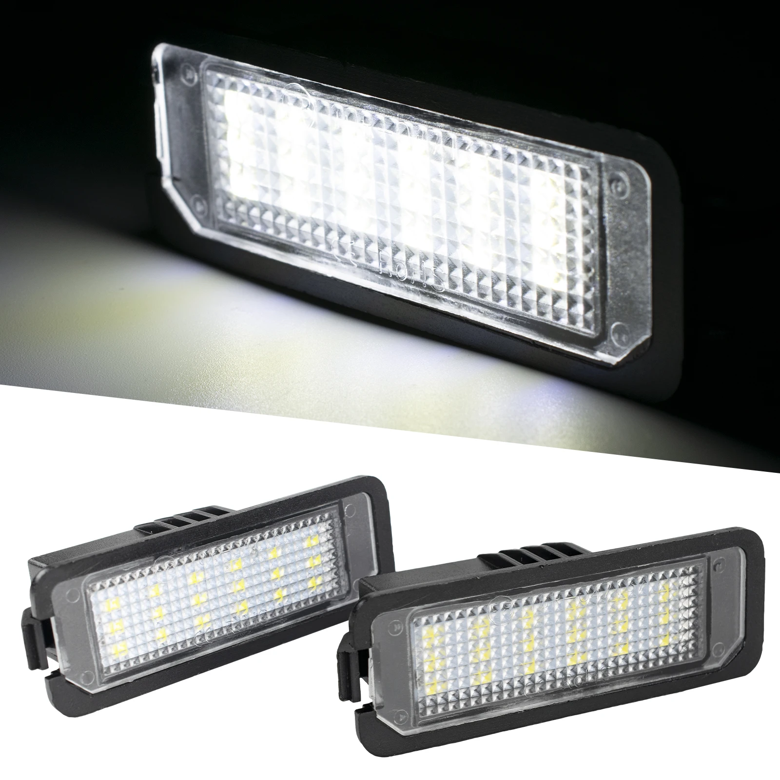 

2x светодиодсветодиодный лампы для номерного знака 18SMD для VW Golf MK4 MK5 MK6 Passat Polo CC для Porsche Boxster 911 Carrera Cayenne
