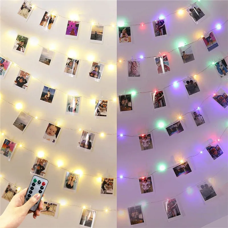 

String Light LED Fairy Light Photo Clip Lamp Garland Christmas Decor Waterproof Remote Control Fairy Lights Party Wedding Xmas