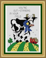 ktn005 stich cross stitch kits craft packages cartoon cow counted not printed needlework embroidery cross stitching painting