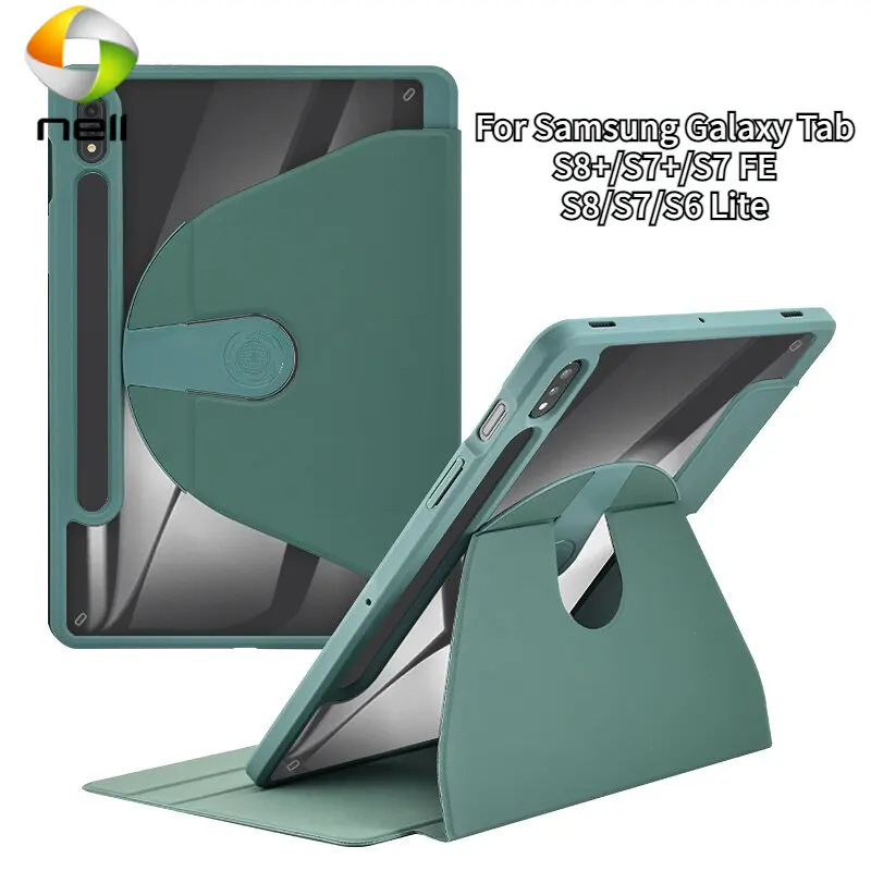 

Умный чехол с поворотом на 360 градусов для Samsung Galaxy Tab S8 Plus S7 FE Plus A8 S8 S7 S6 Lite 2022 с футляром и держателем для карандашей