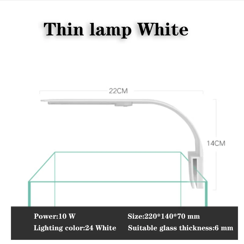 Aquarium Clip-On LED Light Clamp Fish Tank Clip on with White and Blue LEDs |