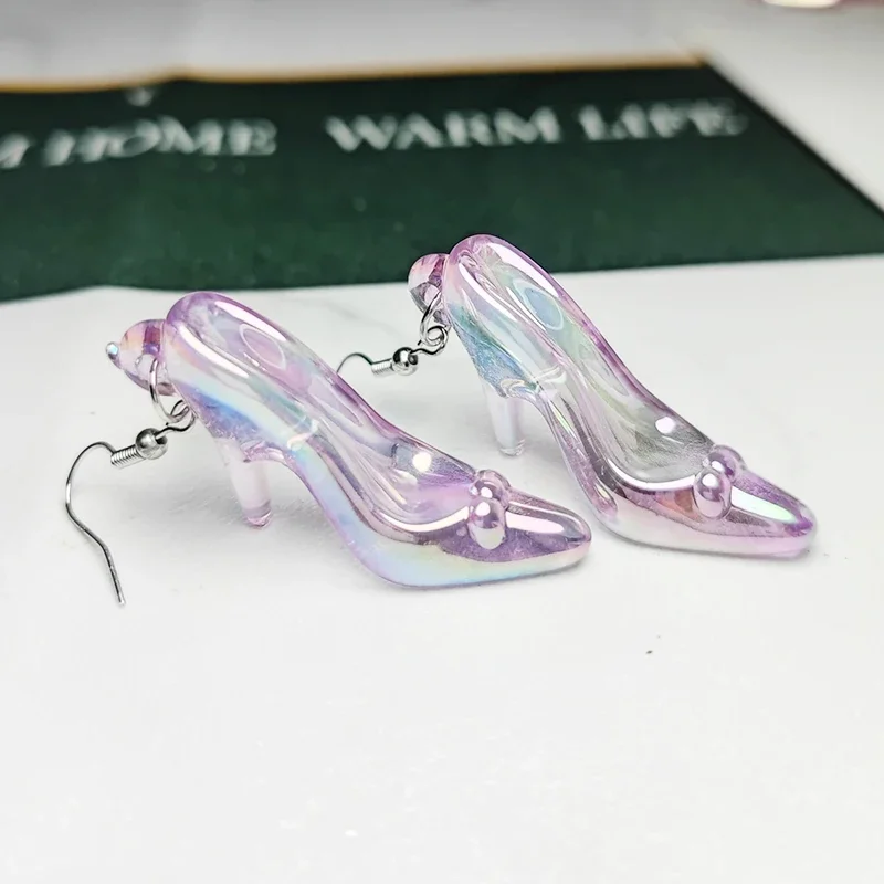 Новые 3D акриловые высокая прозрачность цветные каблуки модные серьги подвески