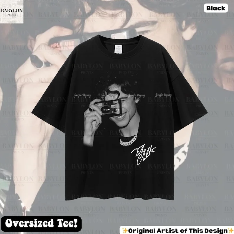 Негабаритная рубашка Timothee Chalamet винтажная футболка с товаром для фанатов подарок