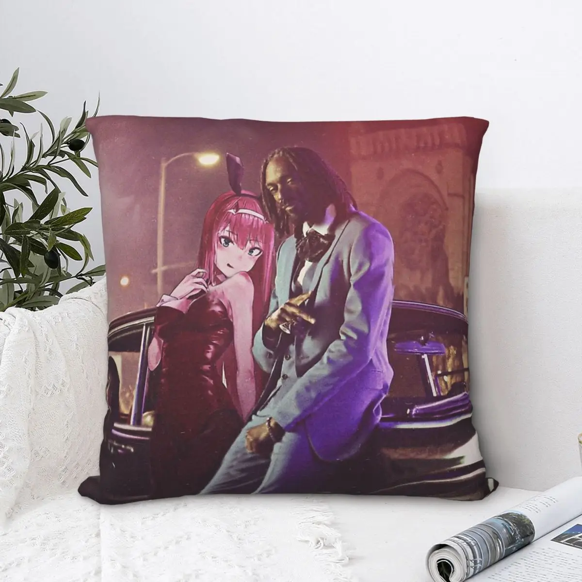 

Zero Two Feat Snoop Dogg Throw Pillow Case Cushion Home Sofa Chair Print Decorative Hug Pillowcase